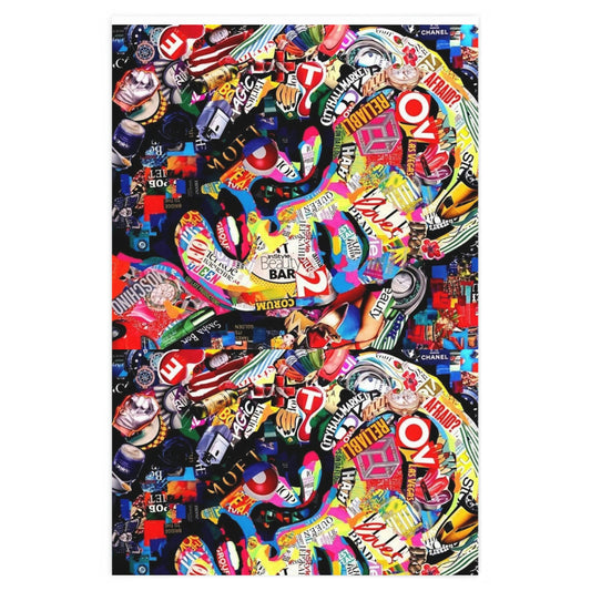 Iconic wrapping paper for holiday or birthday