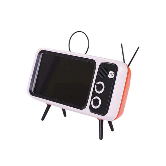 Retro TV Mobile Phone Screen Stand Cell Phone Mounts Holder for 4.7-5.5in mini Waterproo Mobile Phone Screen for Smart Phone