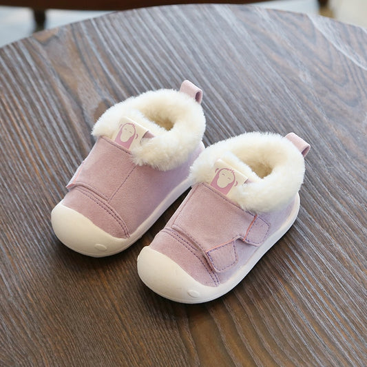 Infant Toddler Boots Winter Warm Plush Baby Girls Boys Snow Boots Outdoor Comfortable Soft Bottom Non-Slip Child Kids Shoes