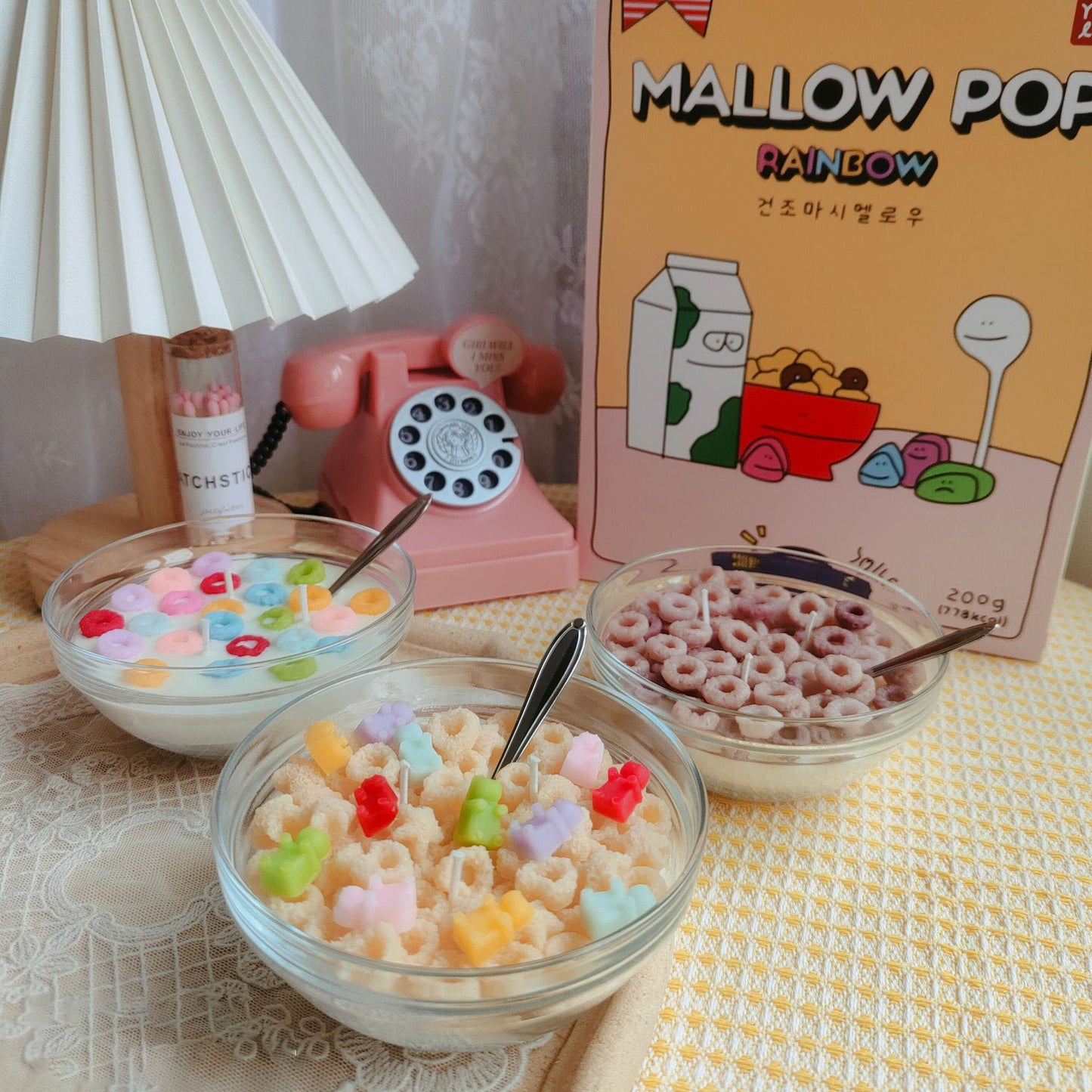 Cereal Bowl Aromatherapy Candle Simulation Food Play Decoration Soybean Wax Shooting Props Handmade Creative Gift Cereal Circle
