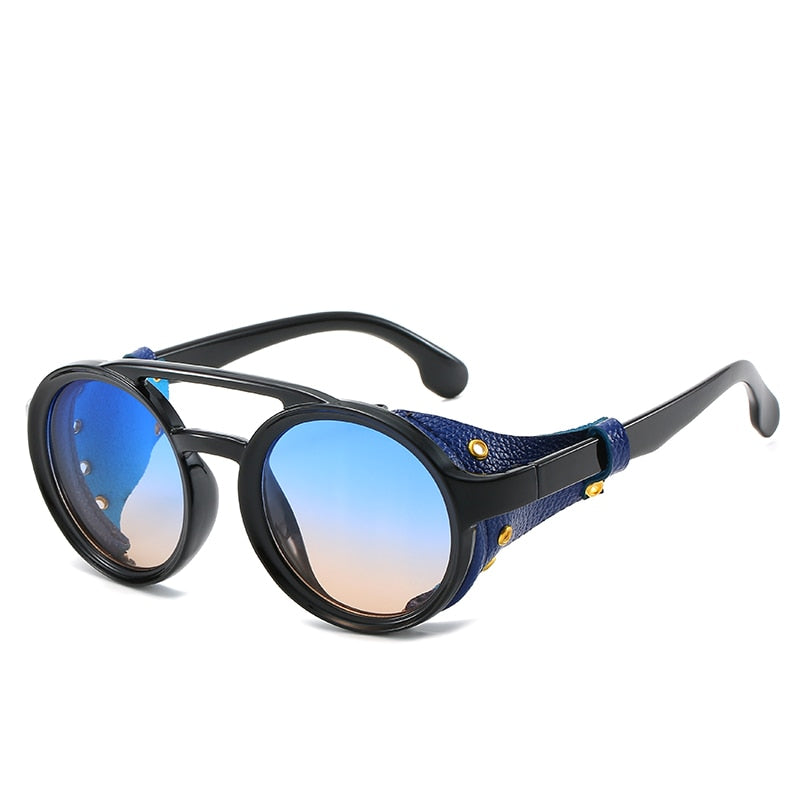 New Steampunk Sunglasses Brand Design Round Sunglass Men Women Vintage Punk Sun glasses UV400 Shades Eyewear