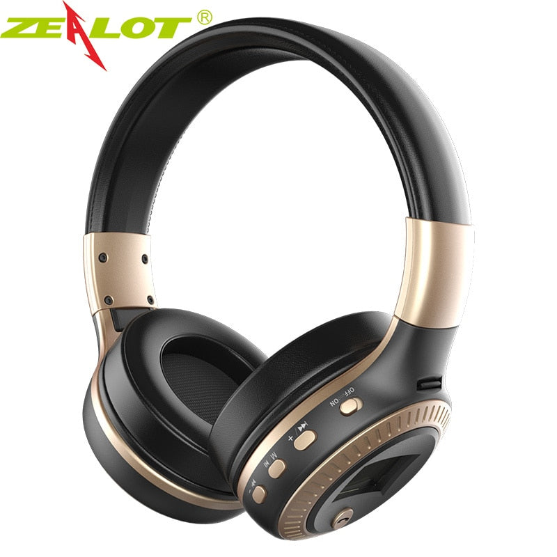 ZEALOT Wireless Headphones with FM Radio Bluetooth Headset Stereo Earphone with Microphone