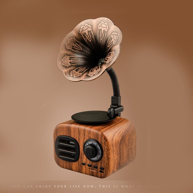 Wooden Bluetooth Speaker Mini Portable Bluetooth Stereo Speaker Radio Support TF Card AUX Subwoofer for Computer Mobile Phone