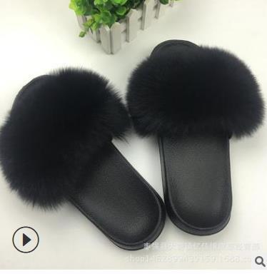Faux Fur Slippers Women