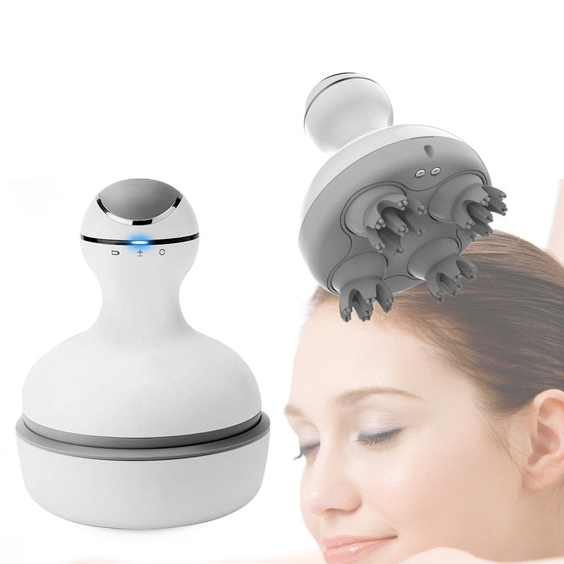 New 3D Waterproof Electric Head Massager Wireless Scalp Massage Promote Hair Growth Body Deep Tissue Kneading Vibrating
