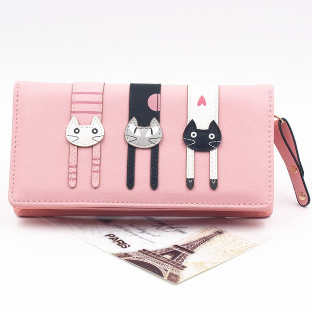 Envelope Women Wallet Cat Cartoon Wallet Long Creative Female Card Holder PU Wallet Coin Purses Girls