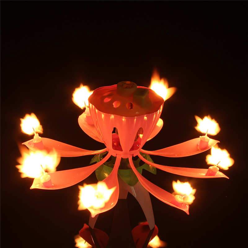 LED Musical Beautiful Lotus Flower Candles