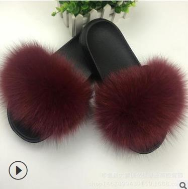 Faux Fur Slippers Women