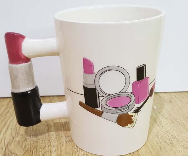Creative Ceramic Mugs Girl Tools Beauty Kit Specials Nail Polish Handle Tea Coffee Mug Cup Personalized Mugs