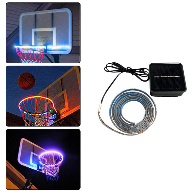 LED Basketball Hoop Light Basketball Rim Changing  Induction Lamp Shoot Hoops Solar Light Playing At Night LED Strip Lamp