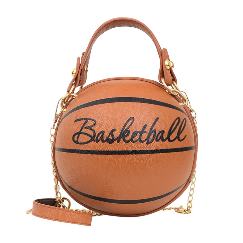 Personality female leather pink basketball bag new ball purses for teenagers women shoulder bags crossbody chain hand bags