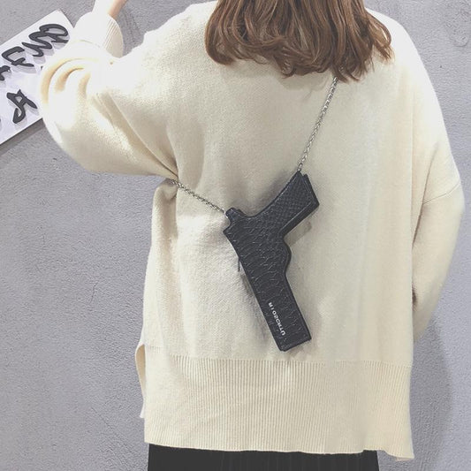 New Fashion Gun Design Women Purse Gun-shaped Bag Cool Small Messenger Bag PU Leather Crossbody Bag Ladies Shoulder Bag