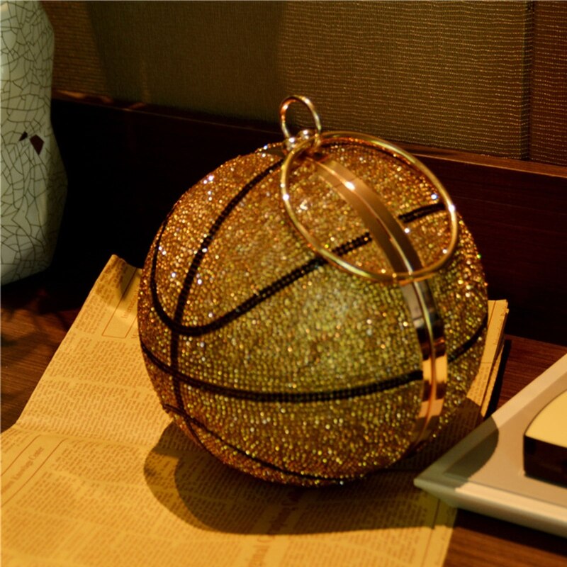 Women Basketball Evening Clutch Glitter Shoulder Bag/ Crossbody Handbag Purse