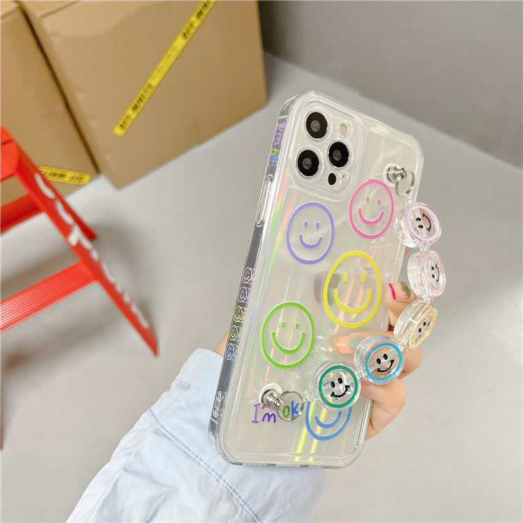iPhone 7-13 pro - DOPiFiED Bracelet Transparent Smiley Face Suitable For iPhone 12promax Apple 11 Mobile Phone Case  X/13