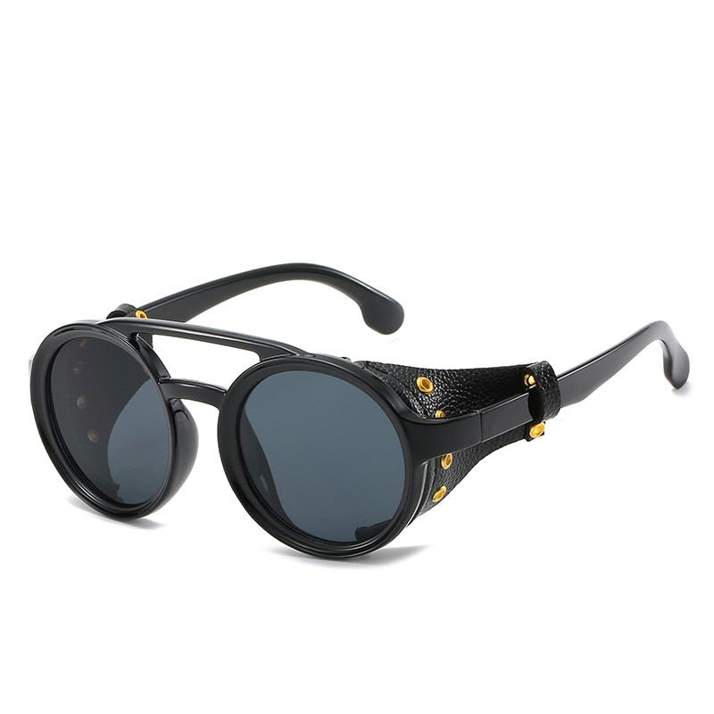 New Steampunk Sunglasses Brand Design Round Sunglass Men Women Vintage Punk Sun glasses UV400 Shades Eyewear