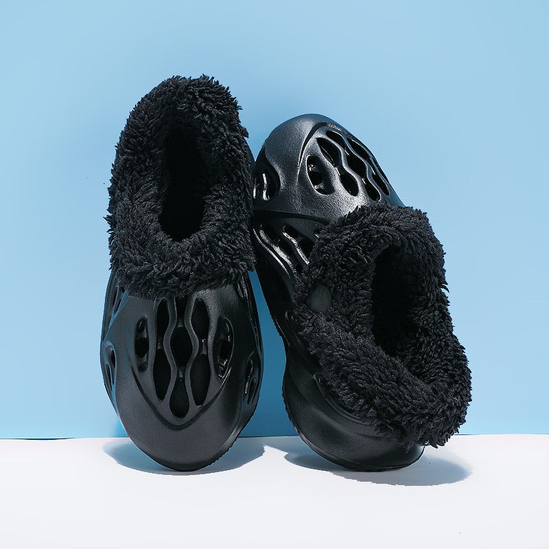 Winter Men And Women Children's Cotton Shoes Cotton Slippers Package Woolen Shoes Non-Slip Velvet Warm