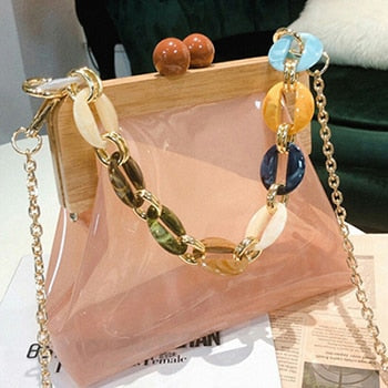 Clip Women Handbag Chain Shoulder Messenger Bags Ice Cream Color women Bags