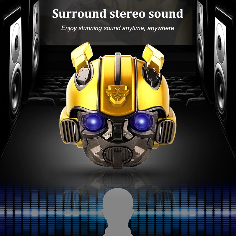 Transformers Bumblebee Helmet Wireless Bluetooth 5.0 Speaker With Fm Radio Support Usb Mp3 TF for Kids