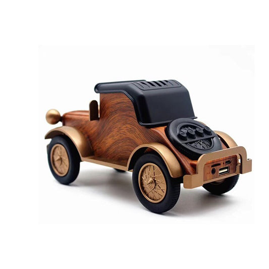 A9 Retro Classic Car Bluetooth Speaker Wood Grain Wireless Subwoofer