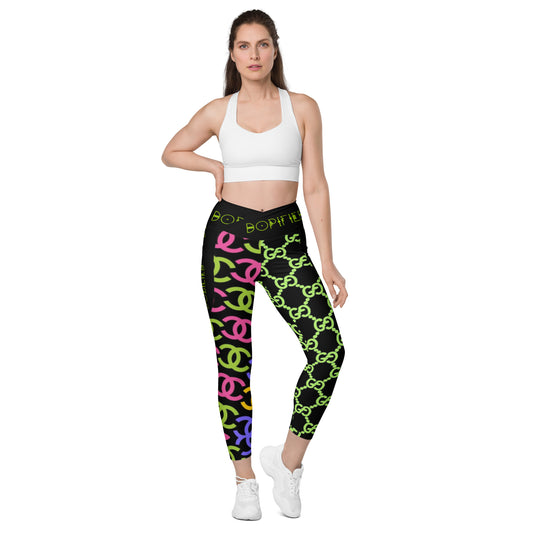 "DOPiFiED Remix Designer" Crossover leggings with pockets