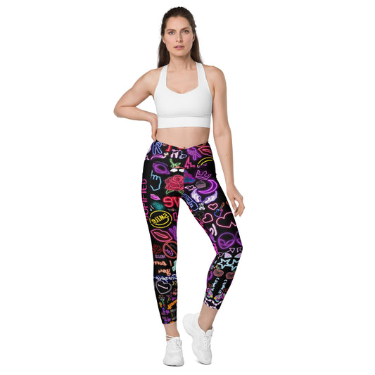 "DOPiFiED Love" Crossover leggings with pockets