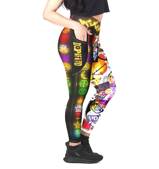 #DOPiFiEDMoji Crossover leggings with pockets