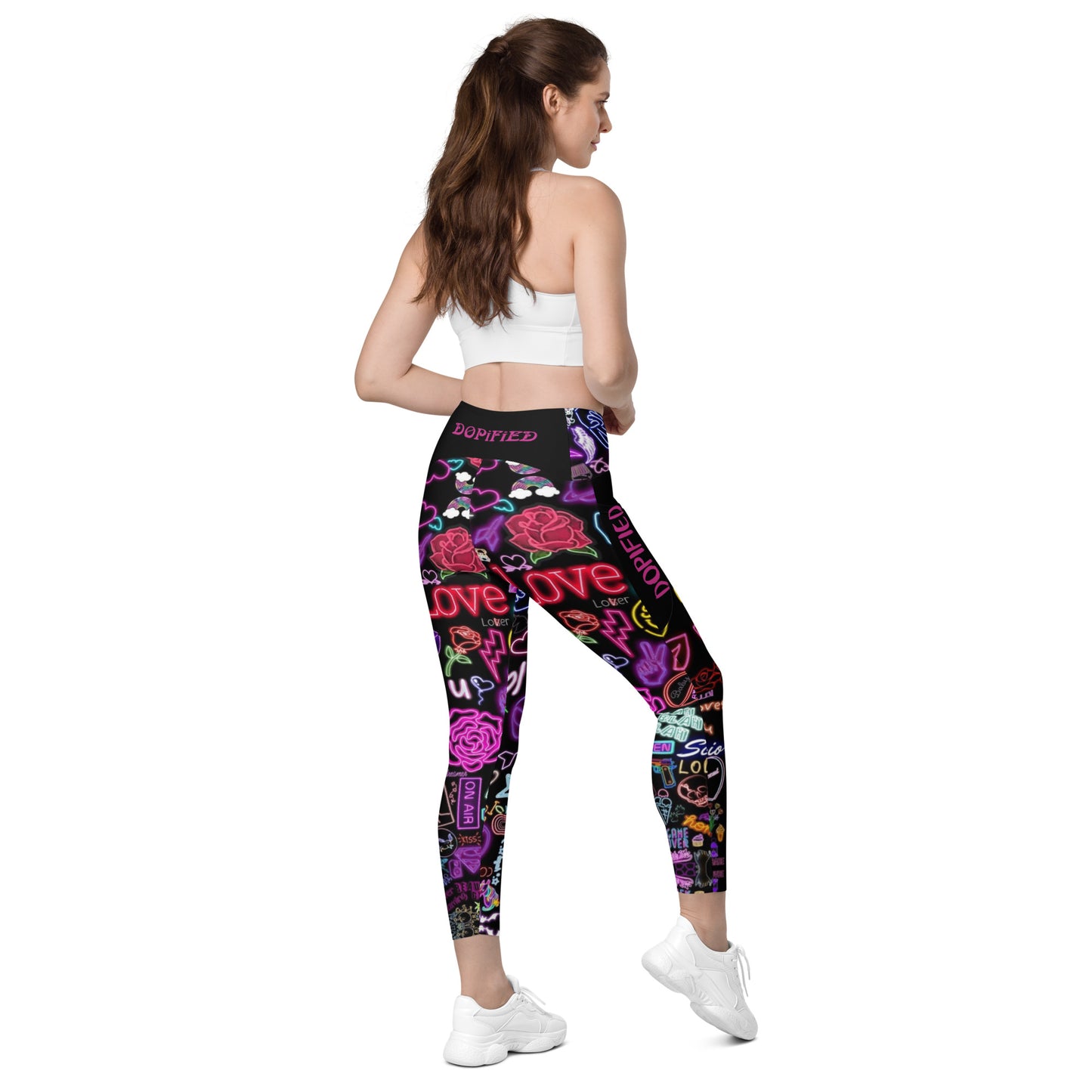 "DOPiFiED Love" Crossover leggings with pockets