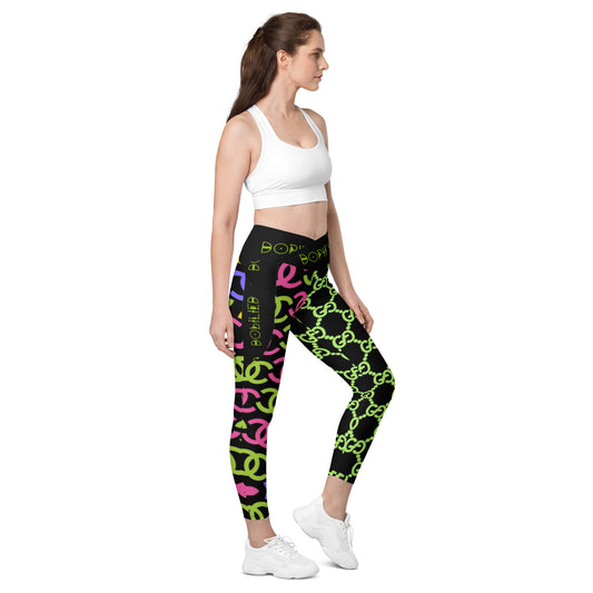 "DOPiFiED Remix Designer" Crossover leggings with pockets