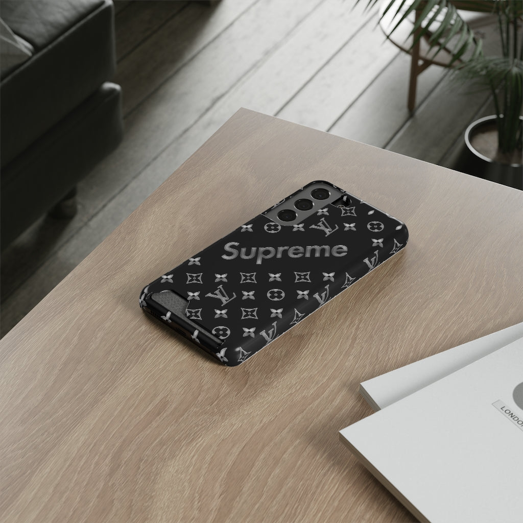 Supreme/ LV Phone Case With Card Holder