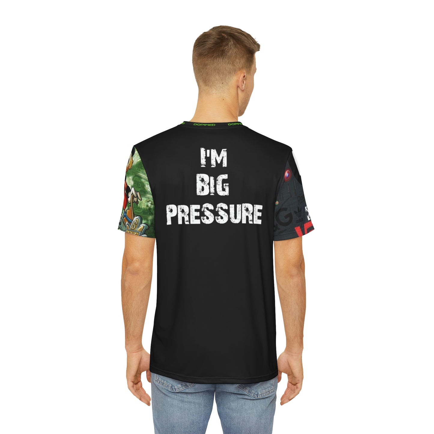 DOPIFIED "I'm Big Pressure Men's Polyester Tee (AOP)