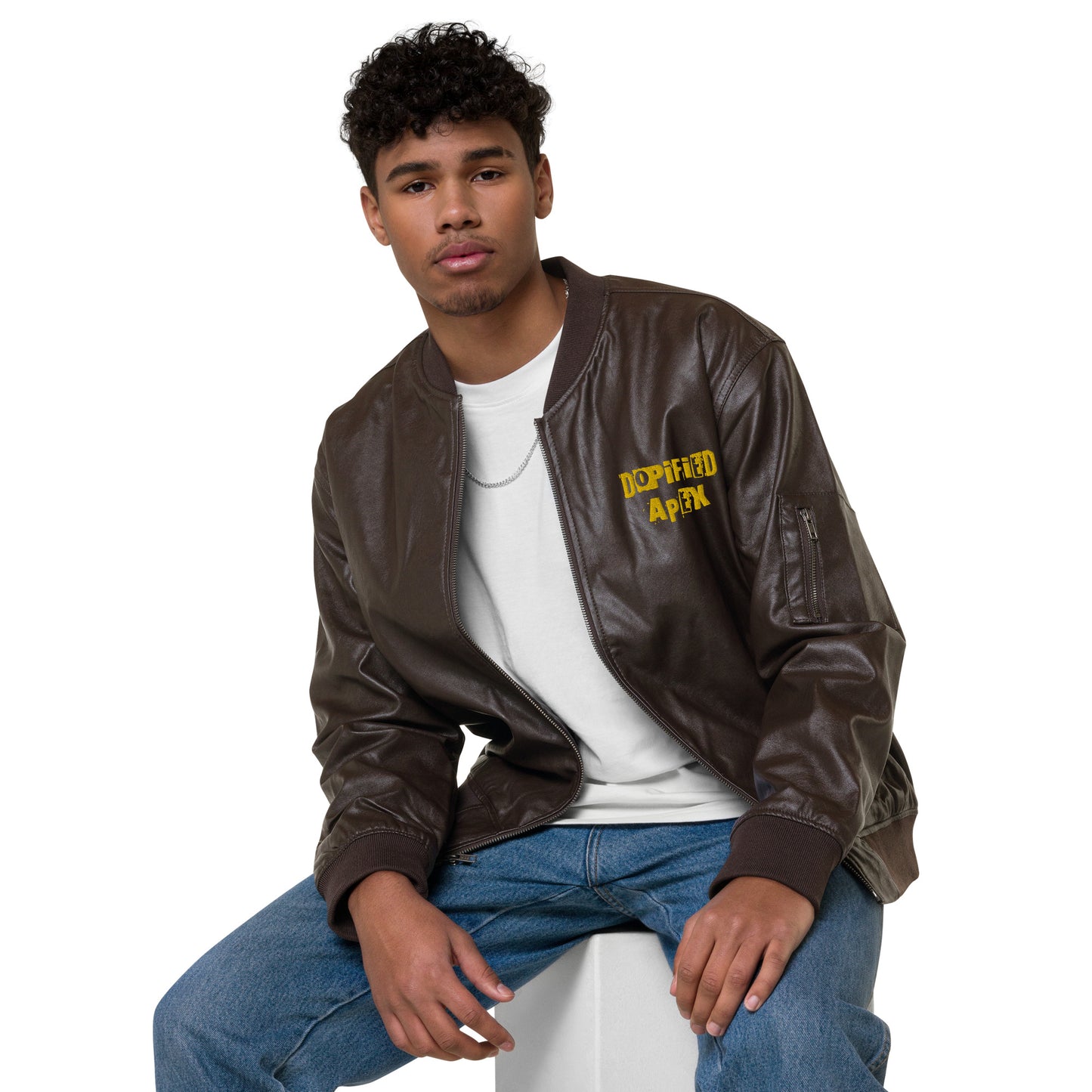 DOPiFiED Leather Bomber Jacket