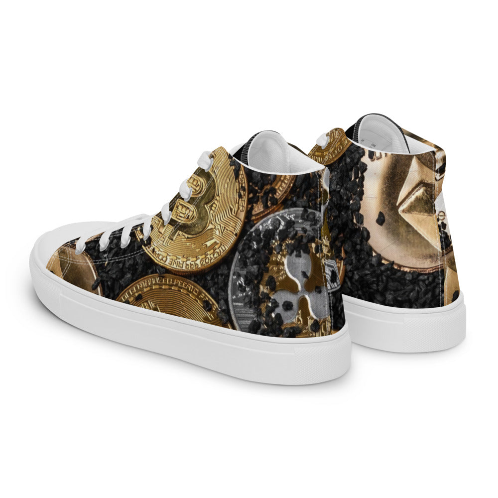 BitCoinz DOPE-iSH Currency Men’s high top canvas shoes