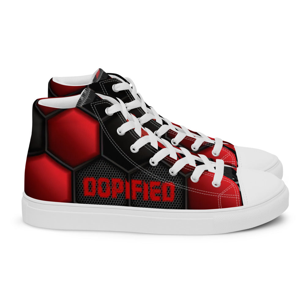 "DOPIFIED REDTron" Men’s high top canvas shoes