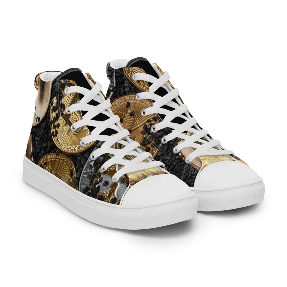 BitCoinz DOPE-iSH Currency Men’s high top canvas shoes