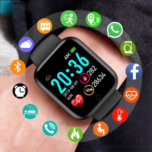 Mens&#39; Silicone Digital Watch Men Sport Healthy Monitoring BPM  Women Watches Electronic LED Male Wrist Watch Hours Week Clock