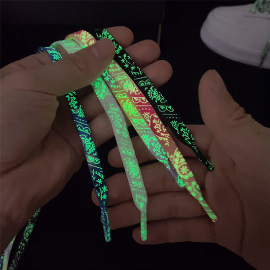 120/140/160CM 6Colors Luminous Flat Long Shoelace With Plastic Tip Men Women Glowing Fluorescent Sneakers Canvas Shoes Strings