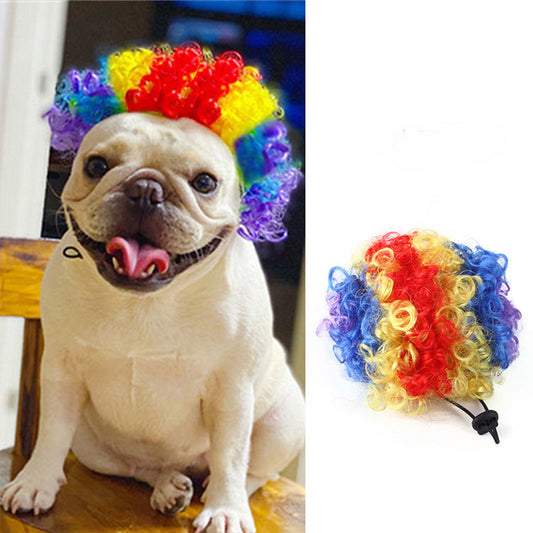 NEW Pet Wigs Cosplay Props COS Funny Dogs Cats Cross-Dressing Hair Hat Head Accessories For Halloowen Christmas Pets Supplies
